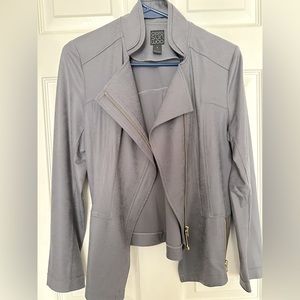 Gray Clara Sun Woo Liquid Leather Jacket - Small